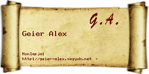 Geier Alex névjegykártya